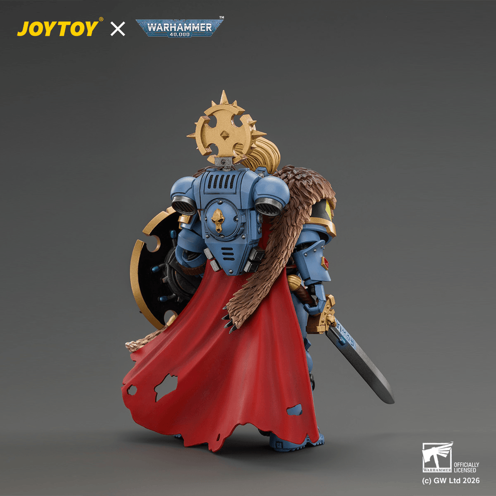 JOYTOY Warhammer 40K Space Wolves Wolf Guard Battle Leader with Master-crafted Power Weapon, Storm Shield, Thunder Hammer, Master-crafted Heavy Bolt Pistol & Plasma Pistol