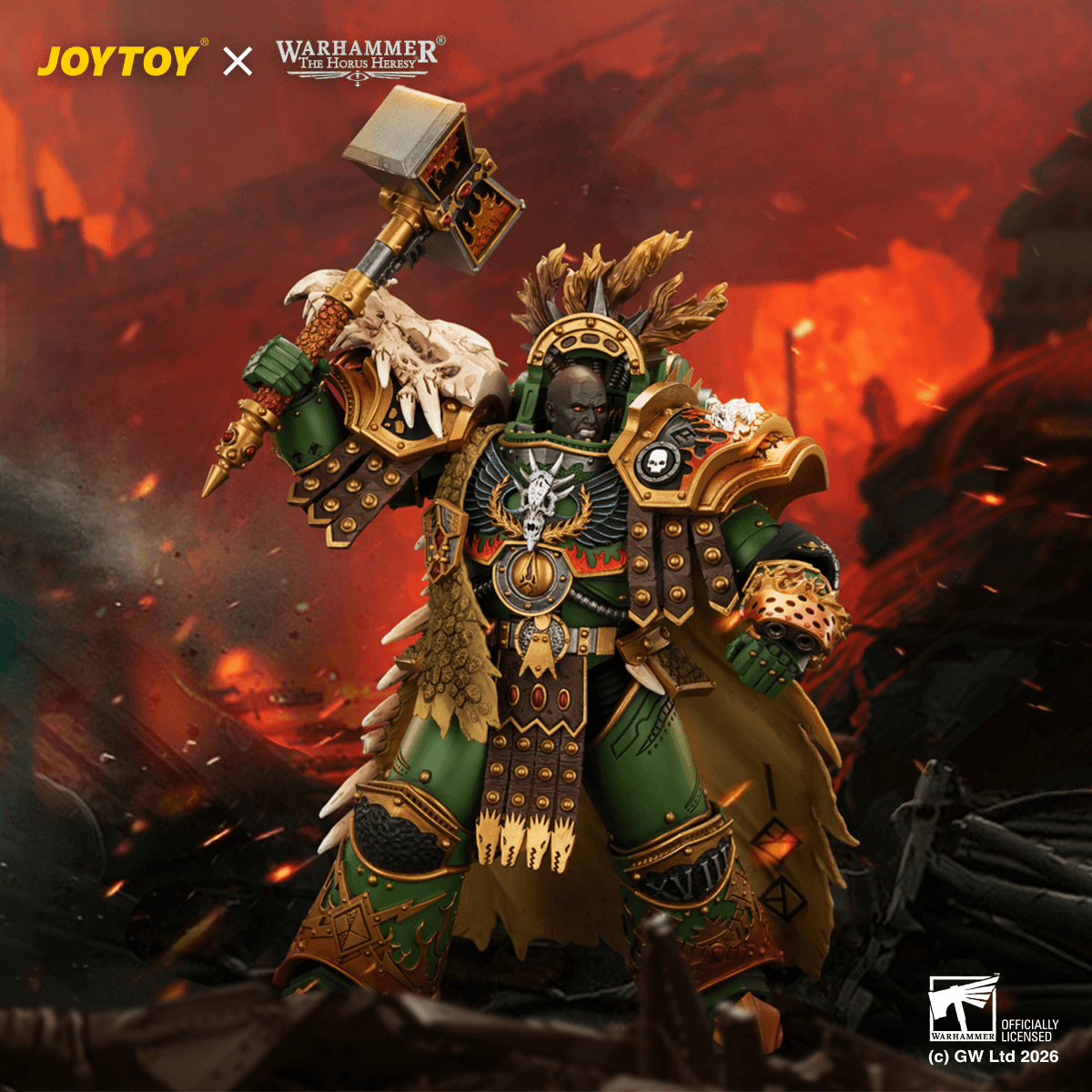 JOYTOY Warhammer The Horus Heresy – Salamanders Vulkan, Primarch of the XVIIIth Legion 1/18